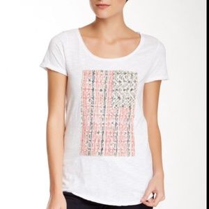 Lucky Brand White American Flag Tee Shirt Medium